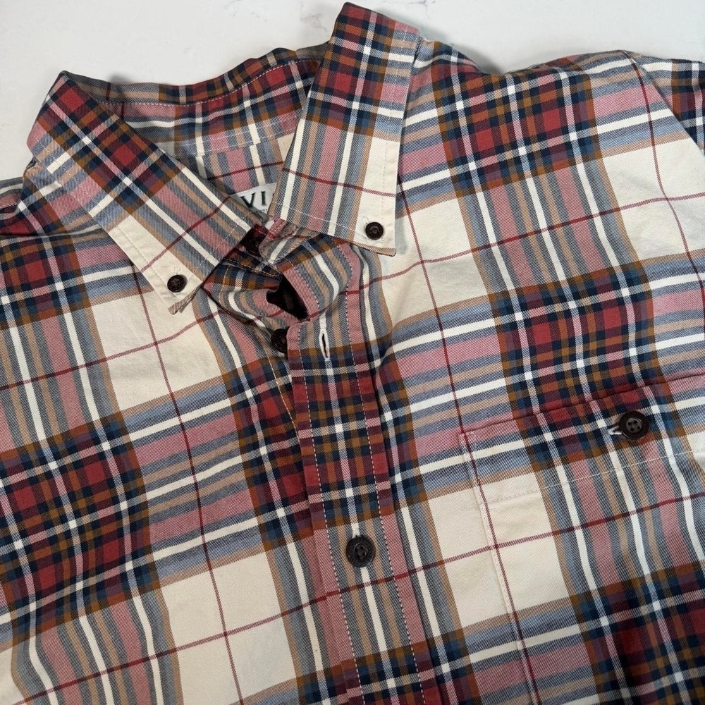 Orvis Classic Collection Mens Large Plaid Button Down Shirt Long Sleeve L Red